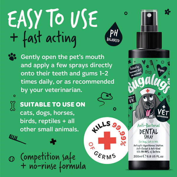 Bugalugs Antibacterial Dental Spray - 200ml