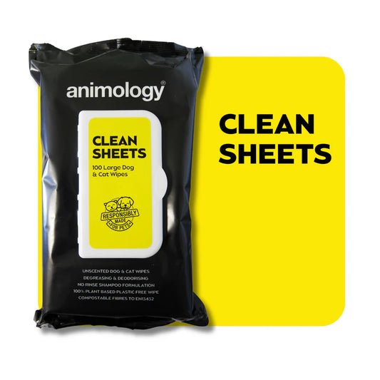 Animology Clean Sheets Dog & Cat Wipes - 100 wipes
