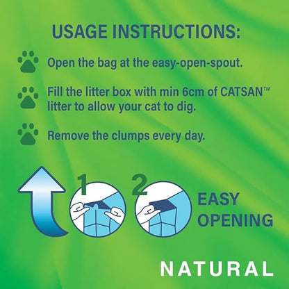 Catsan Natural Clumping Cat Litter, 100 Percent Biodegradable, Extra Absorbent, 20 Litre Bag