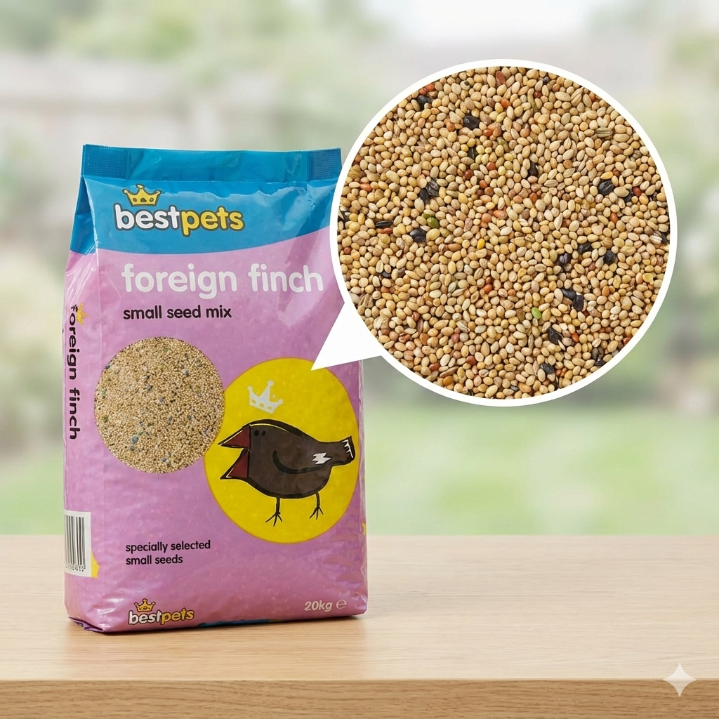 Bestpets Foreign Finch Bird Seed Mix 20kg – Premium Daily Wild Bird Food for Finches – High Energy Natural Seed Blend for Aviary & Garden Feeding – Bulk Value Bag