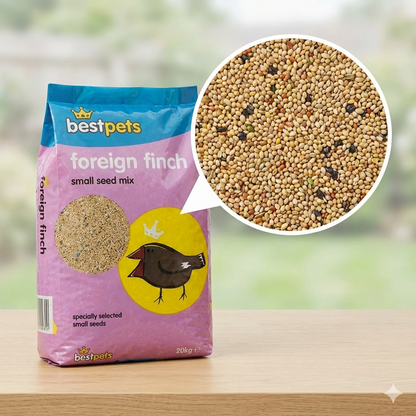 Bestpets Foreign Finch Bird Seed Mix 20kg – Premium Daily Wild Bird Food for Finches – High Energy Natural Seed Blend for Aviary & Garden Feeding – Bulk Value Bag