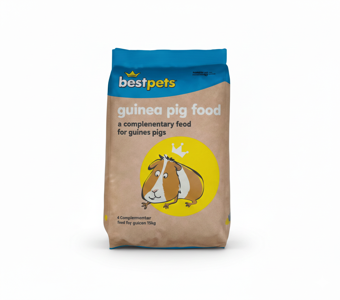 Bestpets Guinea Pig Food 15kg – High Fibre Pellets with Added Vitamin C – Complete Daily Nutrition for Adult Guinea Pigs – Supports Digestion, Dental Health & Vitality – Bulk Value Bag
