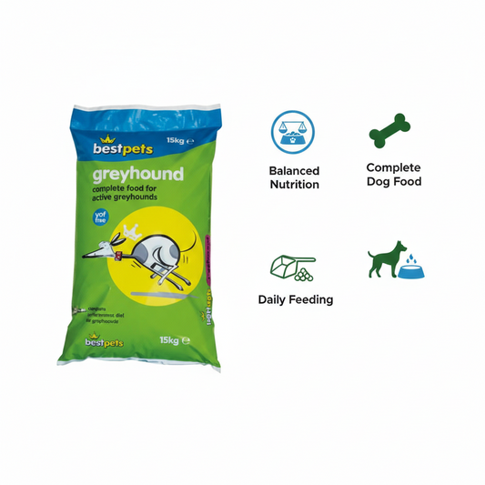 Bestpets Greyhound Dog Food 15kg – Complete Dry Dog Food for Greyhounds & Active Dogs, Balanced Daily Nutrition, Supports Energy, Condition & Overall Health