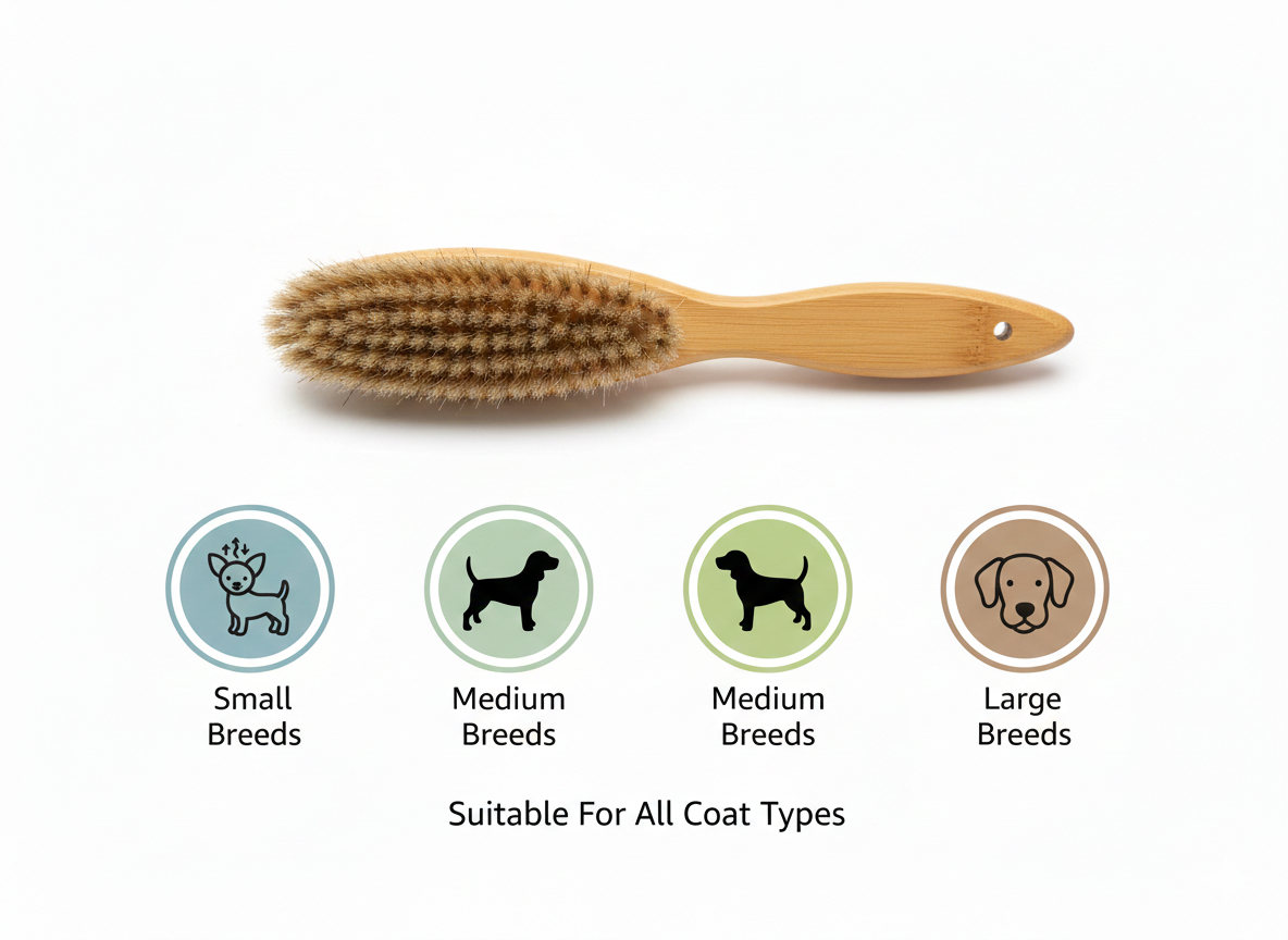 Bamboo Dog Grooming Brush Natural Wooden Pet Hair Shedding Brush Soft Bristle Coat Care Tool Eco Friendly Pet Groomer