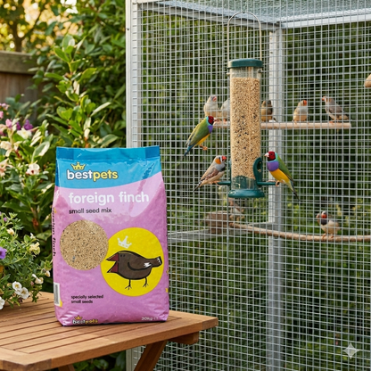 Bestpets Foreign Finch Bird Seed Mix 20kg – Premium Daily Wild Bird Food for Finches – High Energy Natural Seed Blend for Aviary & Garden Feeding – Bulk Value Bag