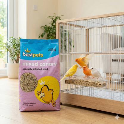 Bestpets Mixed Canary Seed Mix 20kg – Premium Bird Seed & Bird Food for Canaries, Finches & Small Birds – High Energy Exotic Seed Blend for Aviary Feeding – Large Bulk Bag