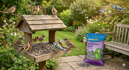 Bestpets Striped Sunflower Seeds 15kg Bulk Wild Bird Food – Premium High Energy Natural Bird Seed for Garden Birds, Feeders & Ground Feeding, Attracts Finches, Tits, Robins, Value Sack
