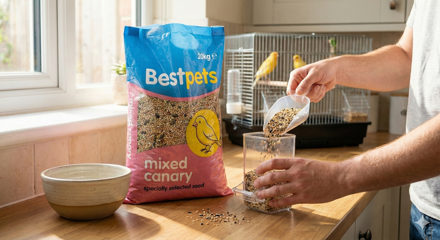 Bestpets Mixed Canary Seed Mix 20kg – Premium Bird Seed & Bird Food for Canaries, Finches & Small Birds – High Energy Exotic Seed Blend for Aviary Feeding – Large Bulk Bag