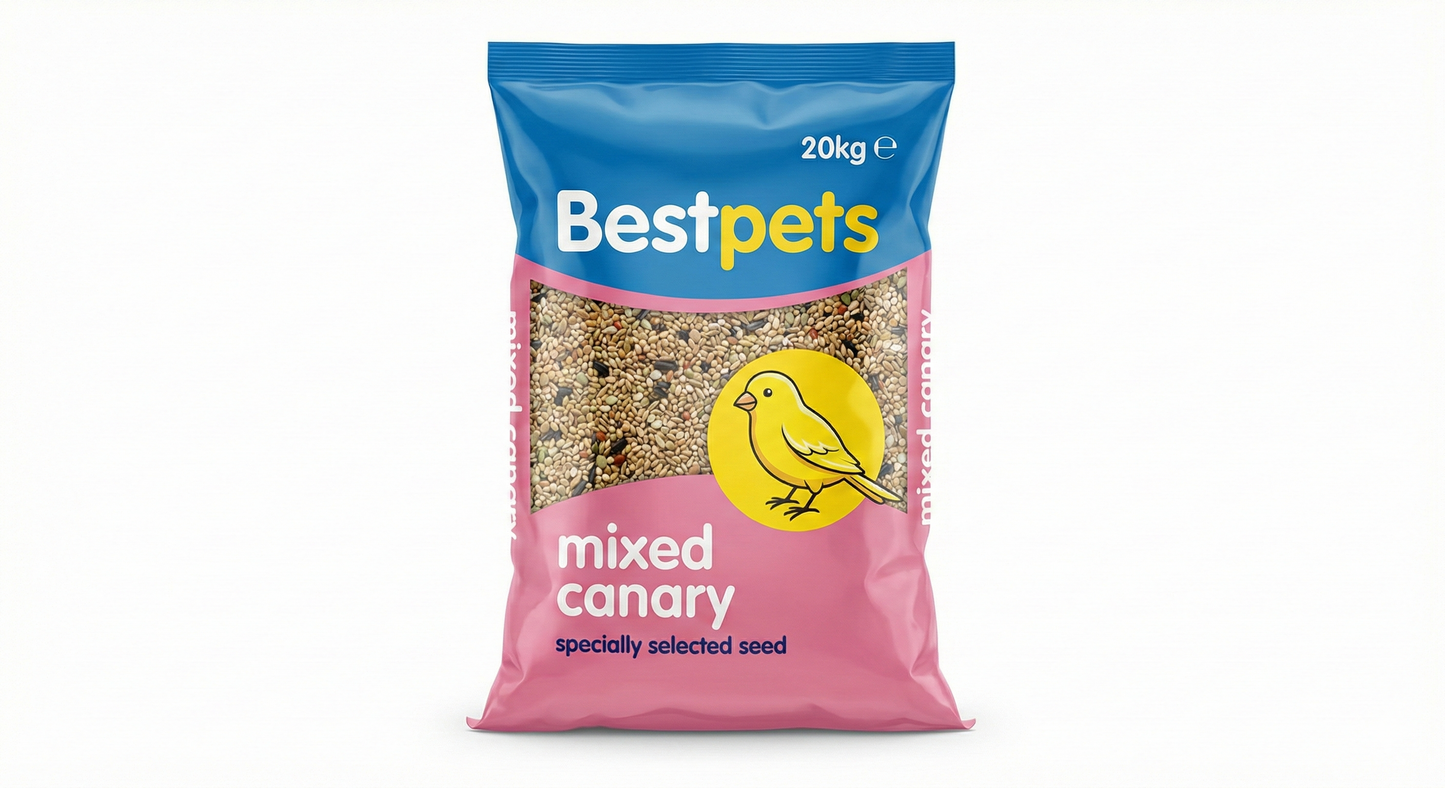 Bestpets Mixed Canary Seed Mix 20kg – Premium Bird Seed & Bird Food for Canaries, Finches & Small Birds – High Energy Exotic Seed Blend for Aviary Feeding – Large Bulk Bag