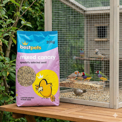 Bestpets Mixed Canary Seed Mix 20kg – Premium Bird Seed & Bird Food for Canaries, Finches & Small Birds – High Energy Exotic Seed Blend for Aviary Feeding – Large Bulk Bag