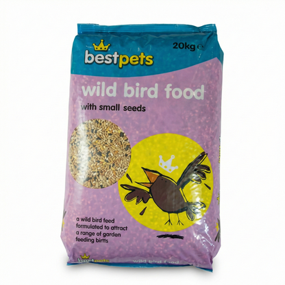 Bestpets Wild Bird Food 20kg Bulk Garden Seed Mix for Wild Birds, High Energy Feed for Finches Robins Sparrows, Outdoor Feeder Nutrition, All Season Bird Feed Sack