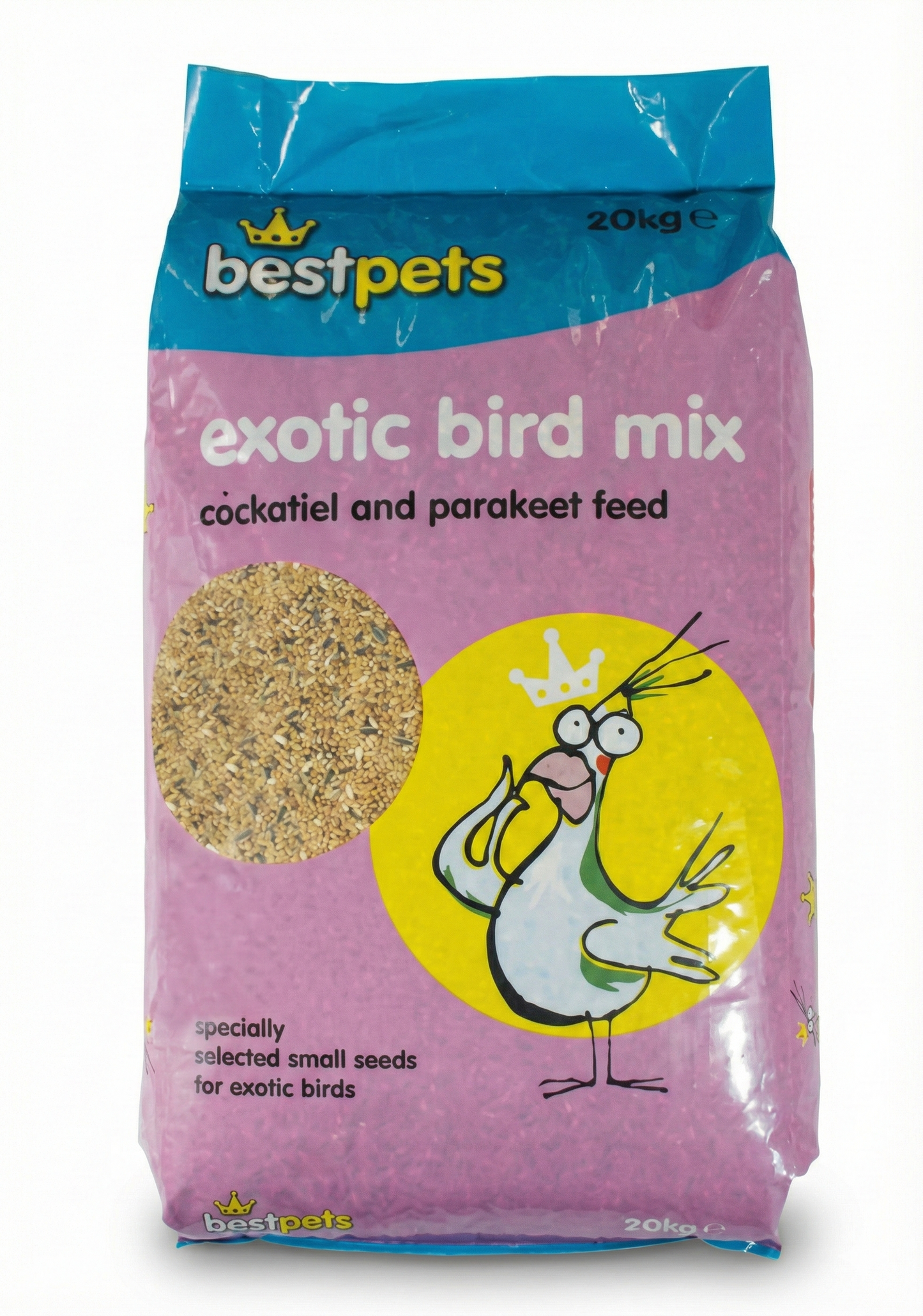 Bestpets Cockatiel & Parakeet Food 20kg – Premium Exotic Bird Seed Mix, Complete Nutrition for Budgies, Lovebirds and Small Parrots, Natural Ingredients Bulk Feed