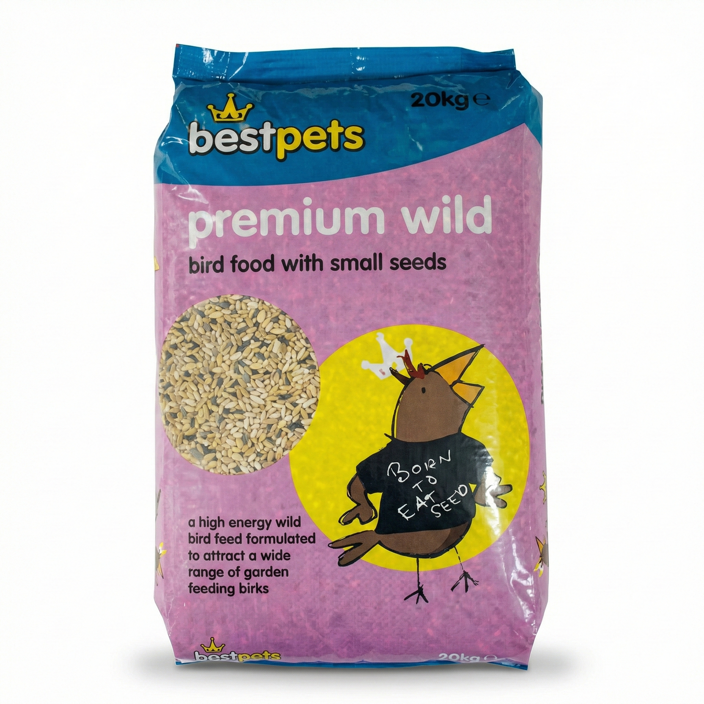 BESTPET Wild Bird Seed 20kg Premium Mix – Sunflower Hearts Bird Food, Sunflower Seeds, Niger Seed & Peanuts – No Mess Bird Feed for Small Garden Birds, Finches, Robins & Pigeons