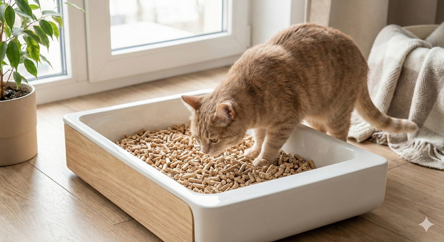 Bestpets Wood Pellet Cat Litter 30L – Natural Biodegradable Dust Free Kitty Litter with Strong Odour Control & High Absorbency – Absorbent Wood Pellets Suitable for Cats and Rabbits