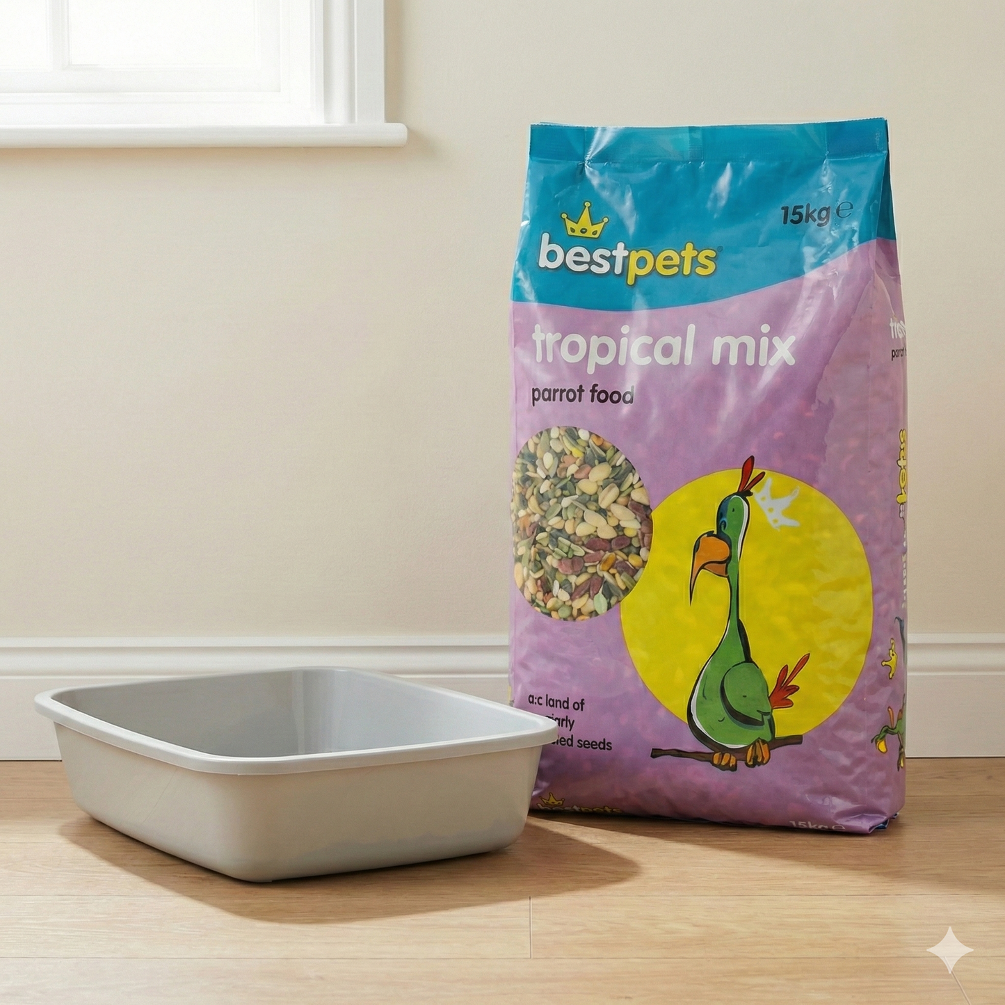Bestpets Tropical Mix Parrot Food 15kg – Premium Seed Blend for Parrots & Large Parakeets, Daily Nutrition with Natural Ingredients for Healthy Energy & Feather Condition