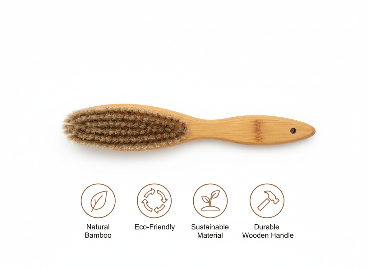 Bamboo Dog Grooming Brush Natural Wooden Pet Hair Shedding Brush Soft Bristle Coat Care Tool Eco Friendly Pet Groomer