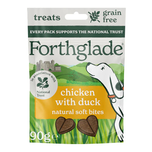 Forthglade National Trust Natural Dog Treats - Grain Free Soft Bites Chicken and Duck (8 x 90g)