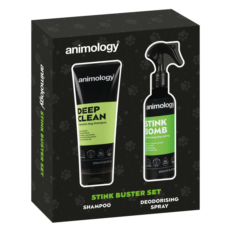 Animology Stink Buster Set - Shampoo & Spray - Gift pack for Dog Lovers