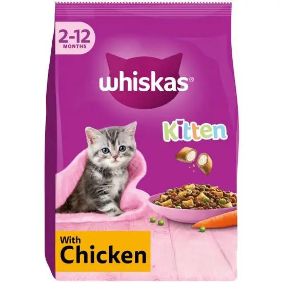 Whiskas Kitten Chicken Dry Cat Food - (300g × 6)