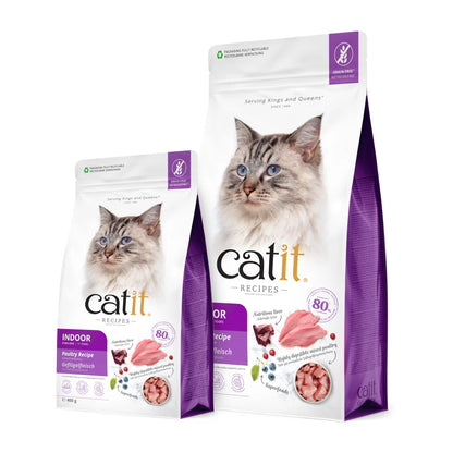 Catit Recipes Indoor/Sterilised Poultry Recipe Dry Cat Food  400 g
