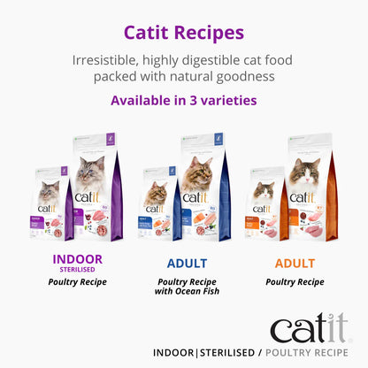 Catit Recipes Indoor/Sterilised Poultry Recipe Dry Cat Food  400 g