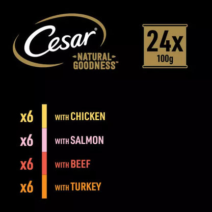 CESAR NATURAL GOODNESS Grain Free Adult Dog Food Mix Casserole 24 Pack, 100g