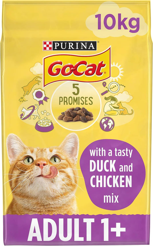 Go-Cat Chicken & Duck  2 kg or 2 kg pack of 4. 4 kg or 4 kg pack of 2. 10 kg