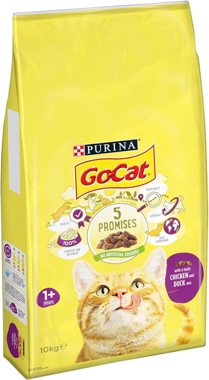 Go-Cat Chicken & Duck  2 kg or 2 kg pack of 4. 4 kg or 4 kg pack of 2. 10 kg