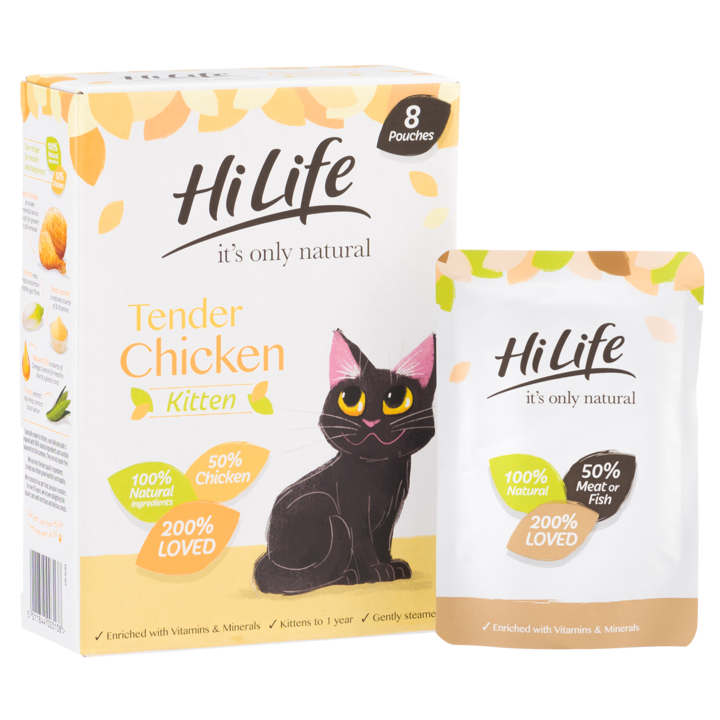 HiLife it's only natural - KITTEN Tender Chicken Pouch Multipack (8 x 70g) - 4 Packs
