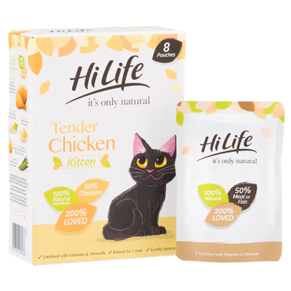 HiLife it's only natural - KITTEN Tender Chicken Pouch Multipack (8 x 70g) - 4 Packs