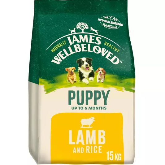 James Wellbeloved Puppy Complete Dry Dog Food Lamb & Rice - 15kg