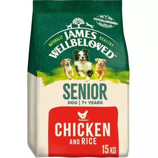 James Wellbeloved Senior Dry Dog Food Chicken & Rice - 15kg