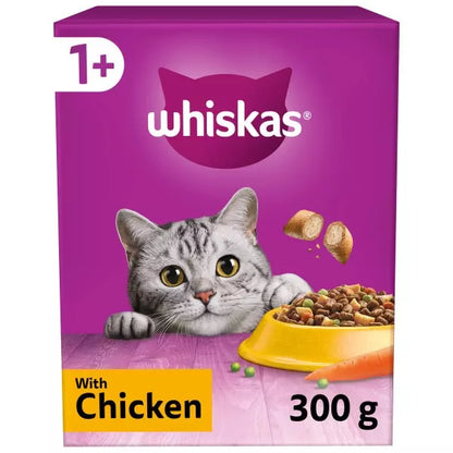 Whiskas 1+ Chicken Adult Dry Cat Food (300g × 6)