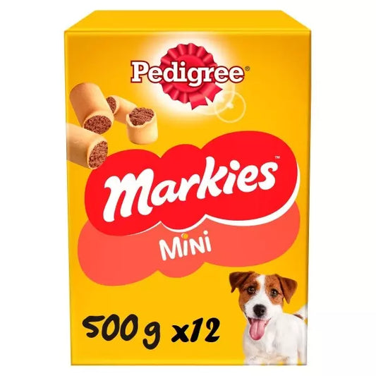 Pedigree Markies Mini Adult Dog Treats Marrowbone Biscuits ( 500g x 12 )