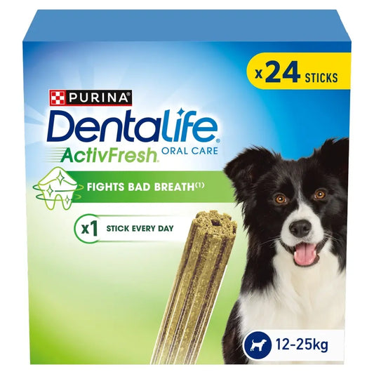 DENTALIFE ActivFresh Oral Care Medium Dog Dental Chicken - 24 stick x 2