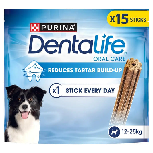 DENTALIFE Oral Care Dental Medium Dog Chicken Treats - 15 stk x 3