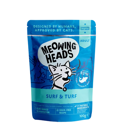 Meowing Heads Supurr Surf & Turf Pouch (Formally Gone Fishin') - ( 100g x 10 )