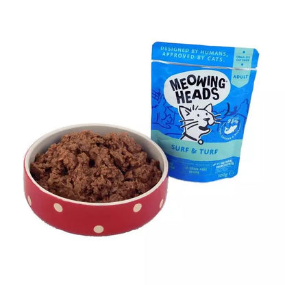 Meowing Heads Supurr Surf & Turf Pouch (Formally Gone Fishin') - ( 100g x 10 )