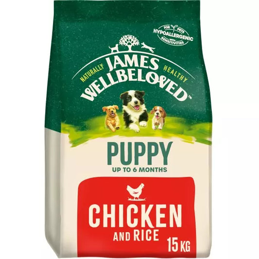 James Wellbeloved Puppy Dry Dog Food Chicken & Rice - 15kg