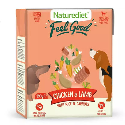 Naturediet Feel Good 390g x 18 – Natural Wet Dog Food – Mixed Wet Dog Tetras