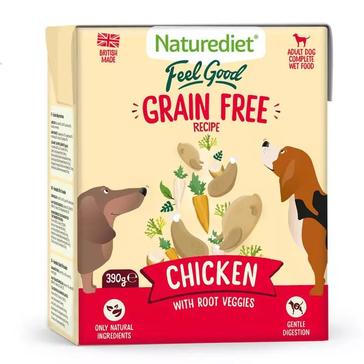Naturediet Feel Good 390g x 18 – Natural Wet Dog Food – Mixed Wet Dog Tetras