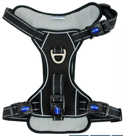 Ancol Viva Dog Travel Harness – Secure, Comfortable & Reflective Design-Blk,Red