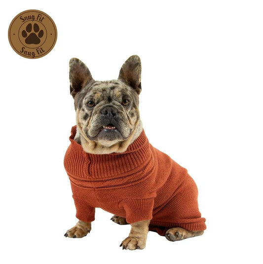 Ancol Snug Fit Cable Terracotta Winter Coat,Jacket,Jersey- XS to Large