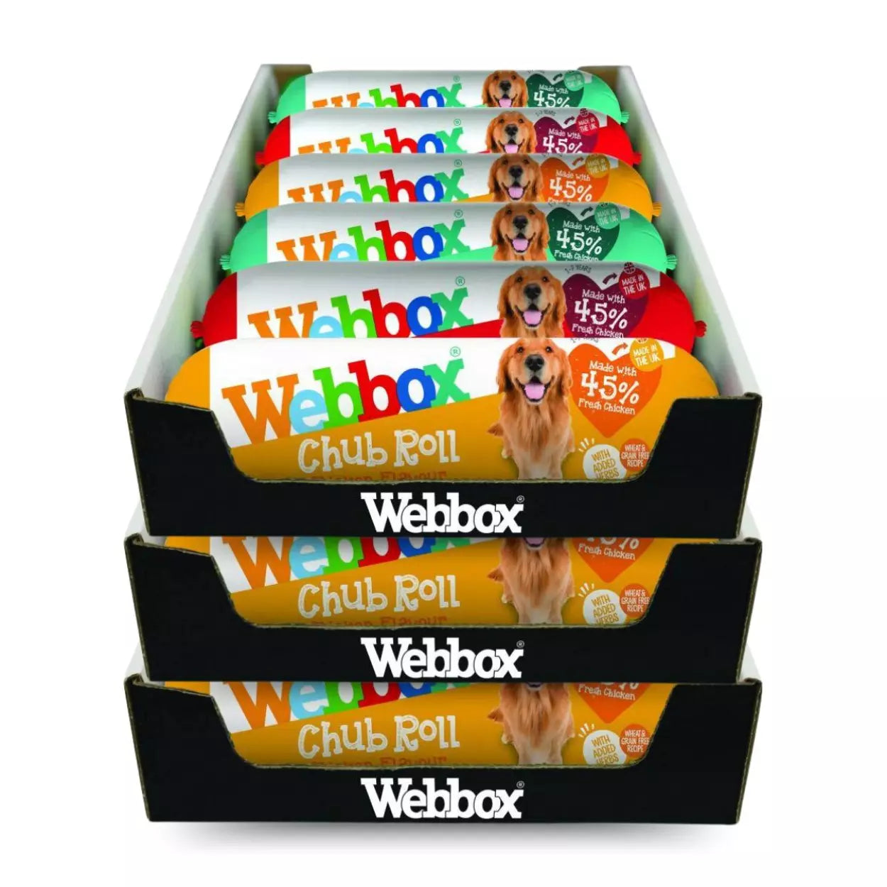 Webbox Chub Dog Food Mixed Flavours Chicken Beef Duck Lamb ( 720g x 15 )