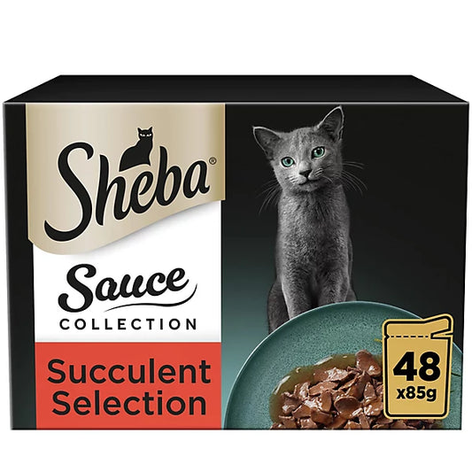 SHEBA Sauce Collection Adult Cat Food Succulent Selection ( 12 Pck x 85g ) x 4 Packs