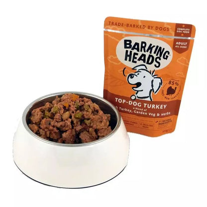 Barking Heads Top Dog Turkey Pouch (Formally Turkey Delight Grain Free)-(300g x 10)