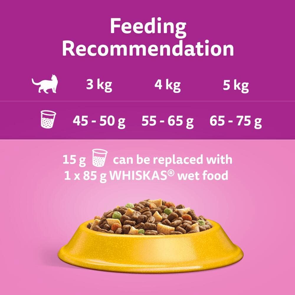 Whiskas 1+ Adult Chicken, Adult Dry Cat Food , 7 kg ( Pack of 1)